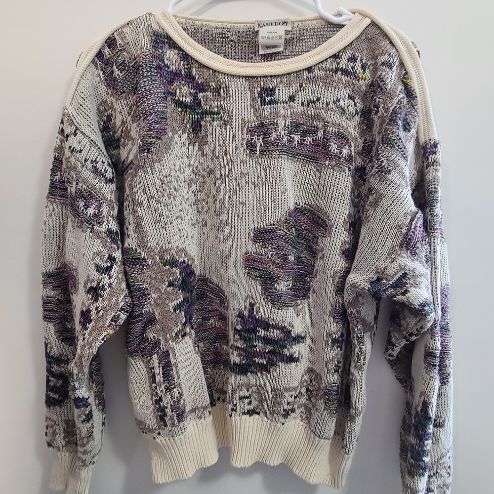 Men's Multicolor Patterned 90s NANI BON italy Crewneck Sweater